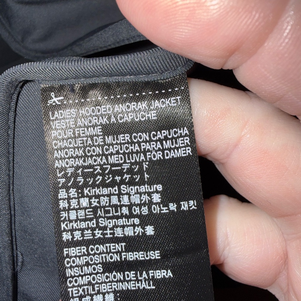 Kirkland Signature Women Dark Gray Hooded Anorak Jacket Large Water Resistant - Picture 5 of 14